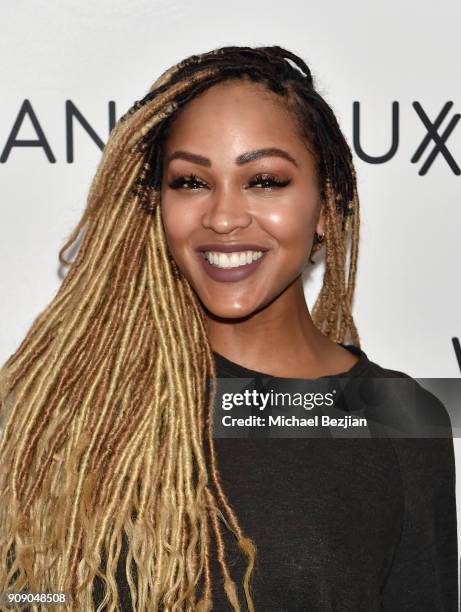 Meagan Good attends the WanderLuxxe House with Apex Social Club and Tesla presents A BOY. A GIRL. AND A DREAM Premiere Party featuring Casamigos...