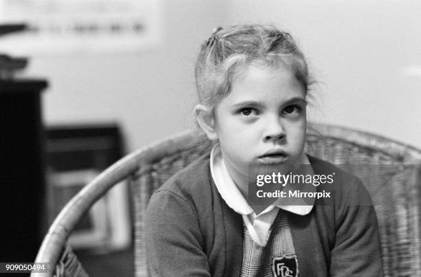Seven year old child actress Drew Barrymore, the young star of the film E.T, 26th November 1982.