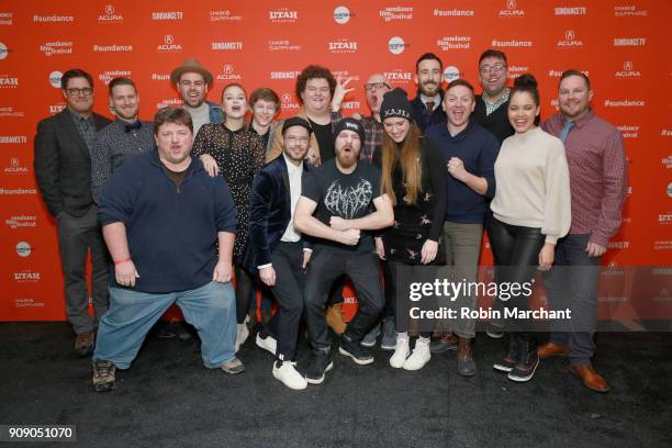 The cast and crew of "Summer Of '84" attend the "Summer Of '84" Premiere during the 2018 Sundance Film Festival at Park City Library on January 22,...