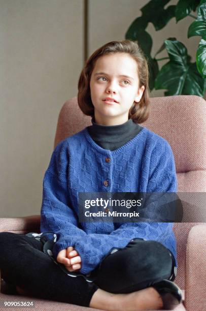 Year old Christina Ricci, junior star in the blockbuster movie 'The Addams Family', 9th December 1991.