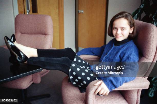 Year old Christina Ricci, junior star in the blockbuster movie 'The Addams Family', 9th December 1991.