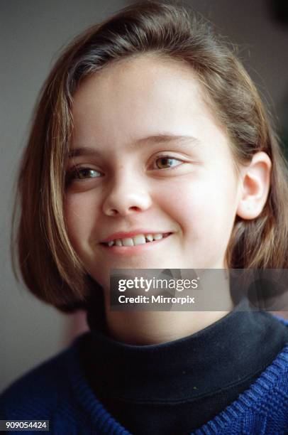 Year old Christina Ricci, junior star in the blockbuster movie 'The Addams Family', 9th December 1991.