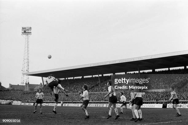 Coventry City v Derby County, FA Cup 4th round, final score 0-0, 27th January 1974.