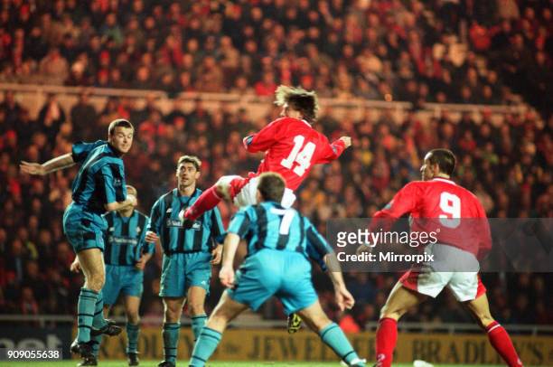 Division One match, Middlesbrough 6 -0 Swindon Town held at the Riverside Stadium, 11th March 1998.