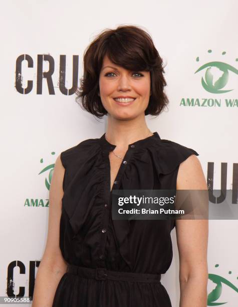 Actress Bellamy Young arrives for the screening of the film 'CRUDE' at Harmony Gold Theatre on September 17, 2009 in Los Angeles, California.