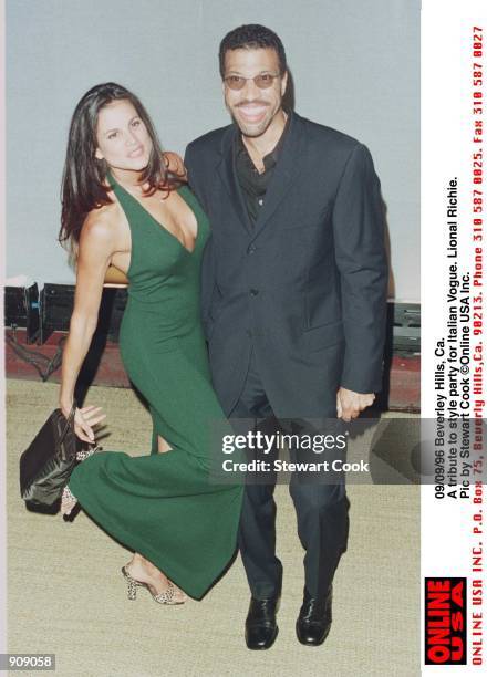 Beverley Hills, Ca. The tribute to style party for Italian Vogue. Lional Richie attending with his wife, Diane Alexander.