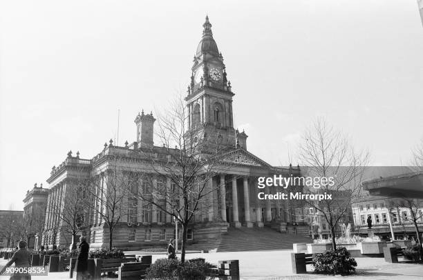 Bolton Town Hall and Victoria Square, Greater Manchester, 14th March 1979.