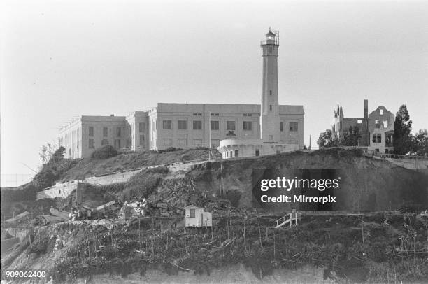 Alcatraz Island and prison in San Francisco Bay. September 1979 The prison was originally built by the US Army in 1910 and handed over to the United...