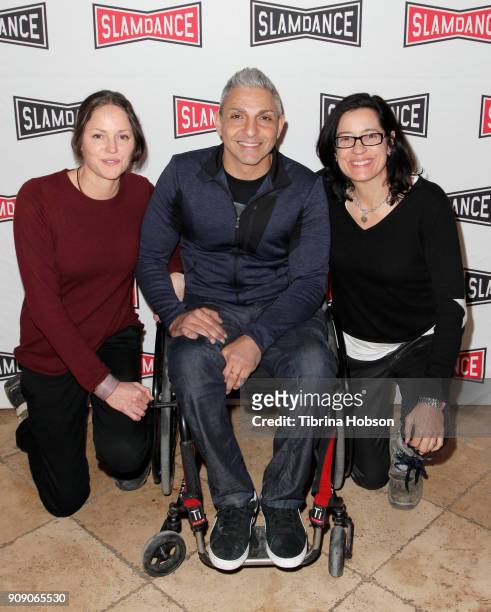 Jorja Fox, Gabriel Cordell and Lisa France attend the 'Roll With Me' premiere at the 2018 Slamdance Film Festival at Treasure Mountain Inn on January...