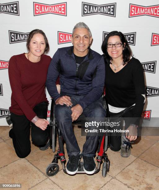 Jorja Fox, Gabriel Cordell and Lisa France attend the 'Roll With Me' premiere at the 2018 Slamdance Film Festival at Treasure Mountain Inn on January...