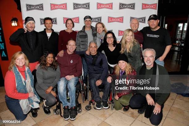 The cast and crew of 'Roll With Me' attend the 'Roll With Me' premiere at the 2018 Slamdance Film Festival at Treasure Mountain Inn on January 22,...