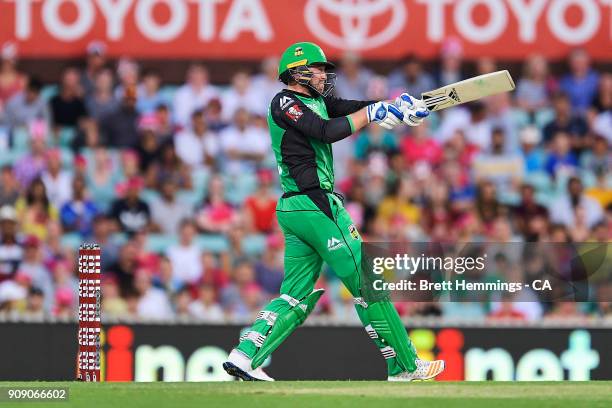 Ben Dunk of the Stars bats during the Big Bash League match between the Sydney Sixers and the Melbourne Stars at Sydney Cricket Ground on January 23,...