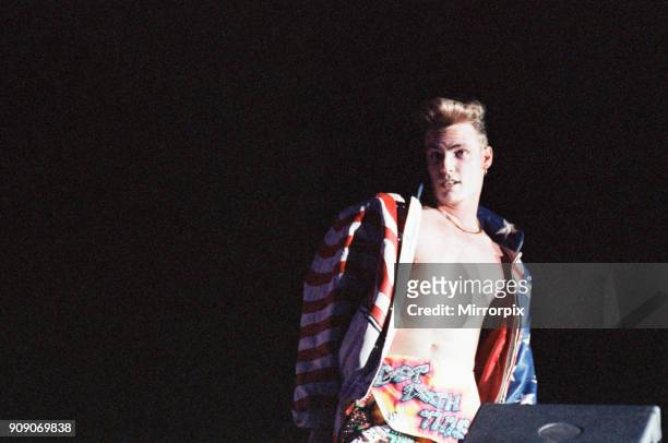 Vanilla Ice performing in the UK during his 'To the Extreme' world tour, 22nd June 1991.