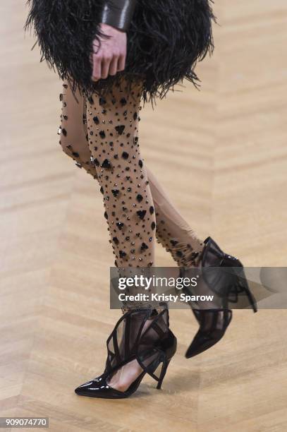 Model walks the runway during the On Aura Tout Vu Spring Summer 2018 show as part of Paris Fashion Week on January 22, 2018 in Paris, France.