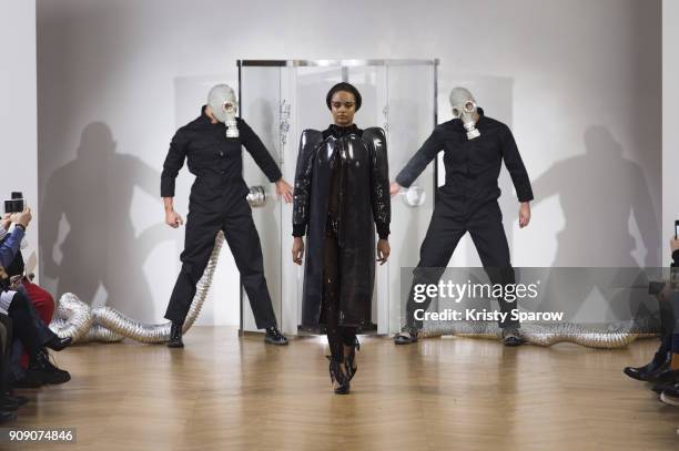 Models walk the runway during the On Aura Tout Vu Spring Summer 2018 show as part of Paris Fashion Week on January 22, 2018 in Paris, France.