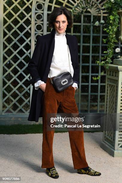 Ines de la Fressange attends the Chanel Haute Couture Spring Summer 2018 show as part of Paris Fashion Week on January 23, 2018 in Paris, France.