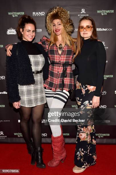 Ellie Taylor, Eleonora Walczak, Joni Leetun attend the Whitewater Films Reception At The RAND Luxury Escape - 2018 Park City at The St. Regis Deer...