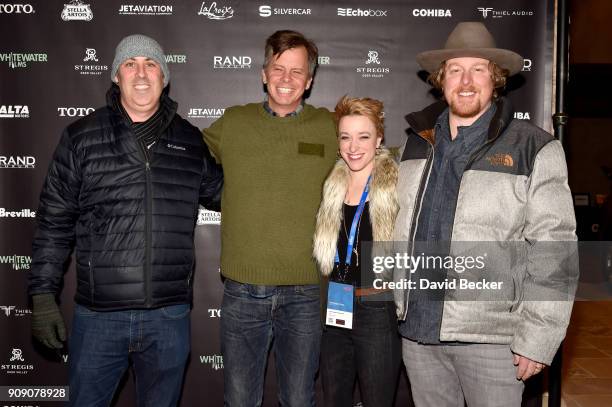 Bert Kern, Nick Morton, Jane Stephens Rosenthal, and Noah Rosenthal attend the Whitewater Films Reception At The RAND Luxury Escape - 2018 Park City...