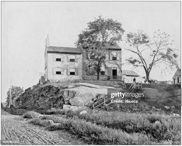 Antique Photograph Of Worlds Famous Sites Edgar Allan Poe House Long Island High-Res Vector Graphic