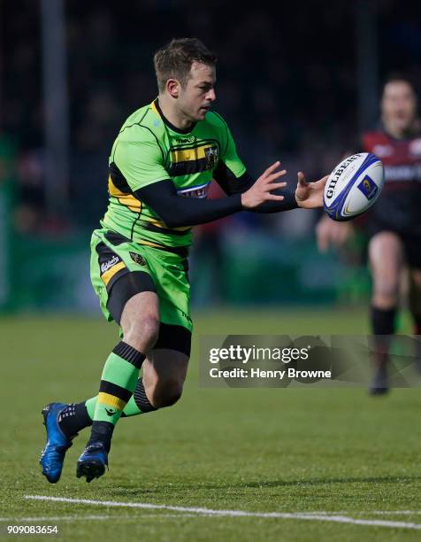 Stephen Myler of Northampton Saints during the European Rugby Champions Cup match between Saracens and Northampton Saints at Allianz Park on January...