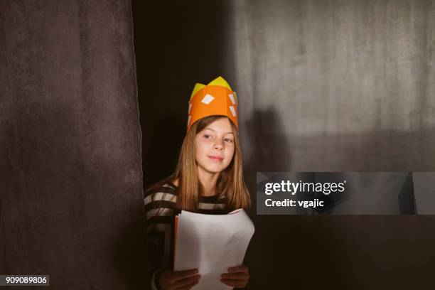 school play rehearsal - kid actor stock pictures, royalty-free photos & images