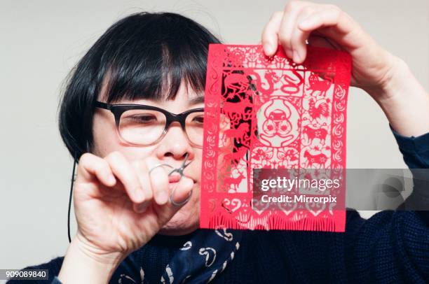 Ling Liu who is an expert in the art of Chinese Paper Cuts 11th January 1996.