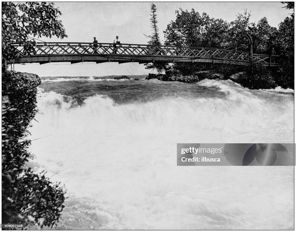 Antikes Foto des weltweit berühmten Sehenswürdigkeiten: Brücke der drei Schwestern, Niagara