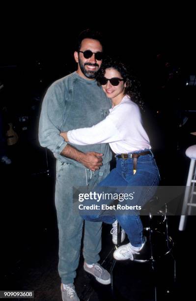 Gloria Estefan with husband and producer Emilio Estefan in Miami, Florida on March 1988.