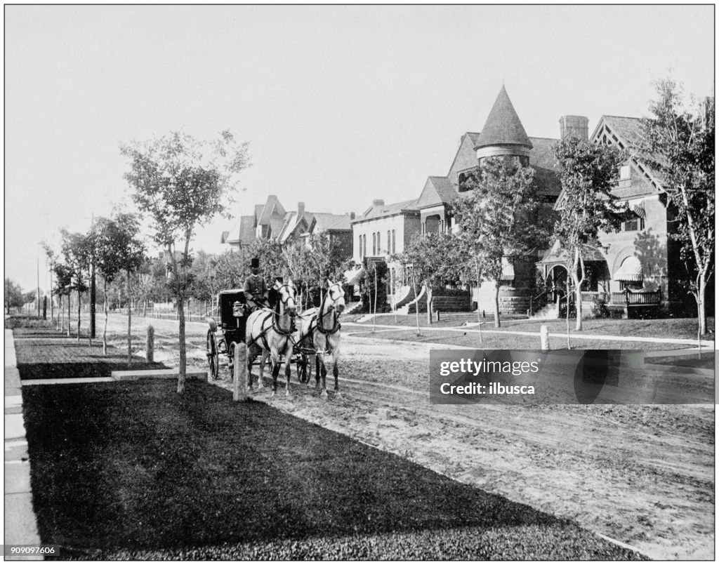 Antique photograph of World's famous sites: Denver, Colorado, Sherman Avenue