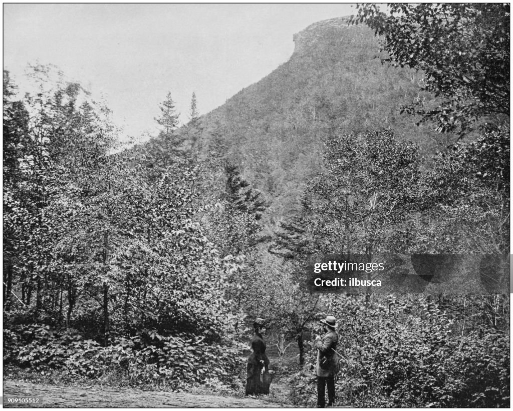Antique photograph of World's famous sites: Old Man of the Mountain, Franconia, New Hampshire