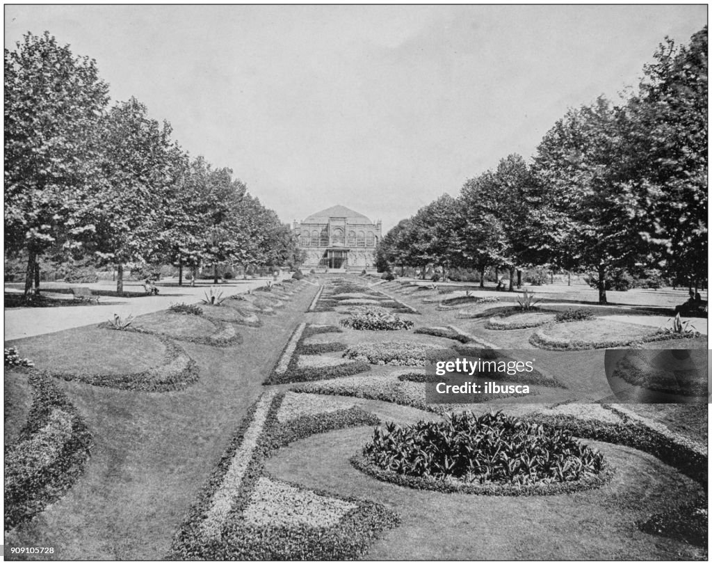 Antique photograph of World's famous sites: Sunken Gardens, Fairmount Park, Philadelphia
