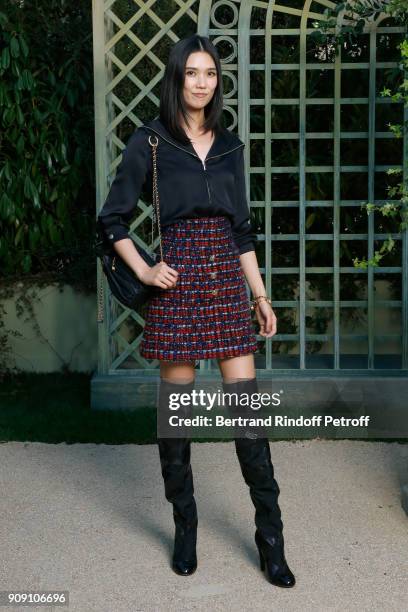 Model Tao Okamoto attends the Chanel Haute Couture Spring Summer 2018 show as part of Paris Fashion Week on January 23, 2018 in Paris, France.