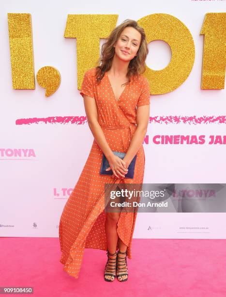 Isabella Giovinazzo arrives at the Australian Premiere of "I, Tonya" on January 23, 2018 in Sydney, Australia.