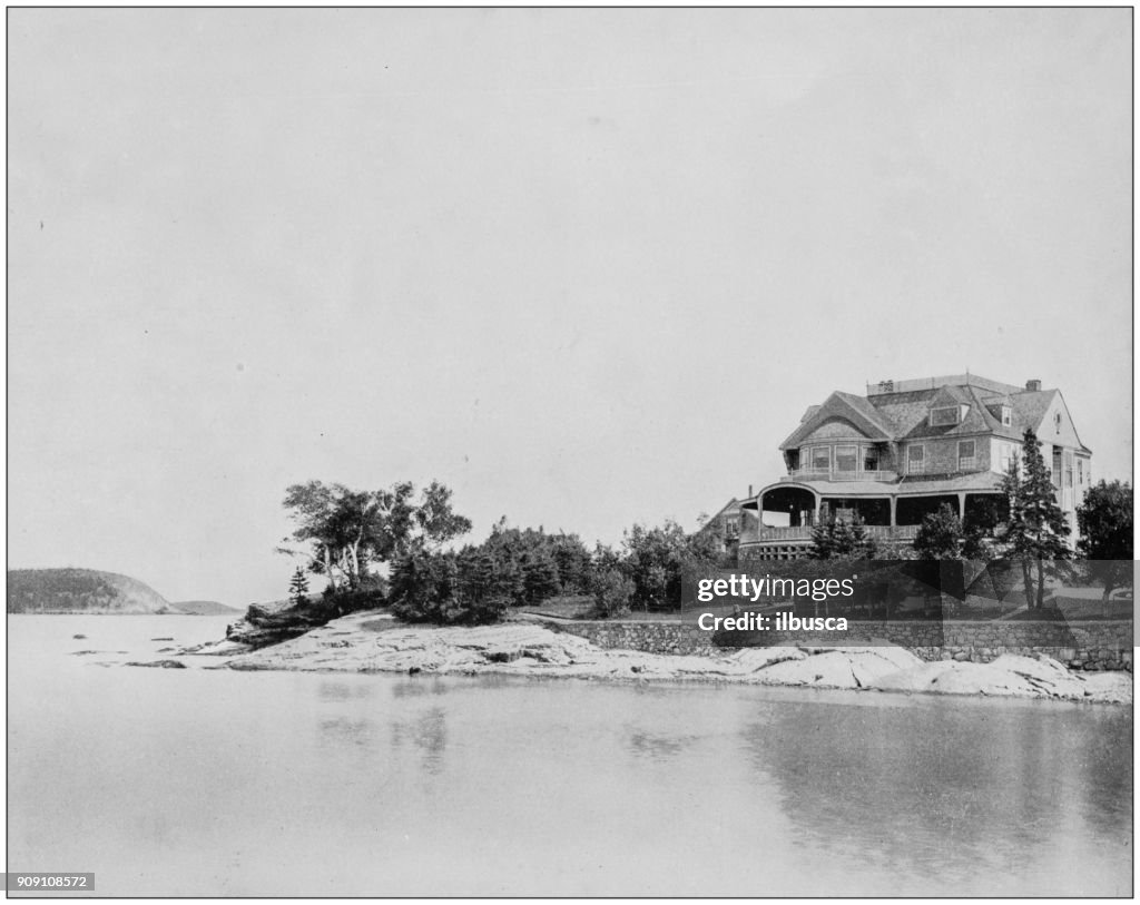 Antique photograph of World's famous sites: Mt Desert Club, Bar Harbor, Maine