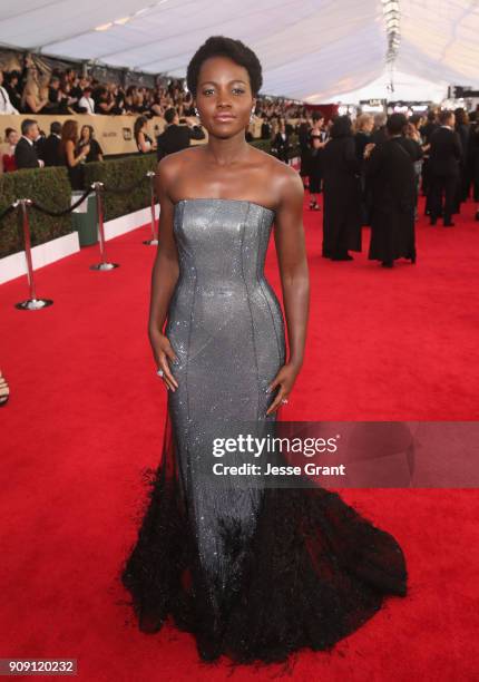 Actor Lupita Nyong'o attends the 24th Annual Screen Actors Guild Awards at The Shrine Auditorium on January 21, 2018 in Los Angeles, California.