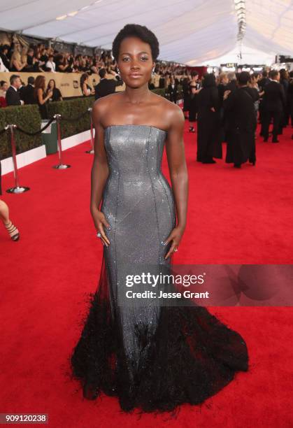 Actor Lupita Nyong'o attends the 24th Annual Screen Actors Guild Awards at The Shrine Auditorium on January 21, 2018 in Los Angeles, California.