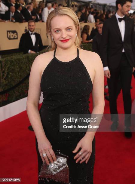 Actor Elisabeth Moss attends the 24th Annual Screen Actors Guild Awards at The Shrine Auditorium on January 21, 2018 in Los Angeles, California.