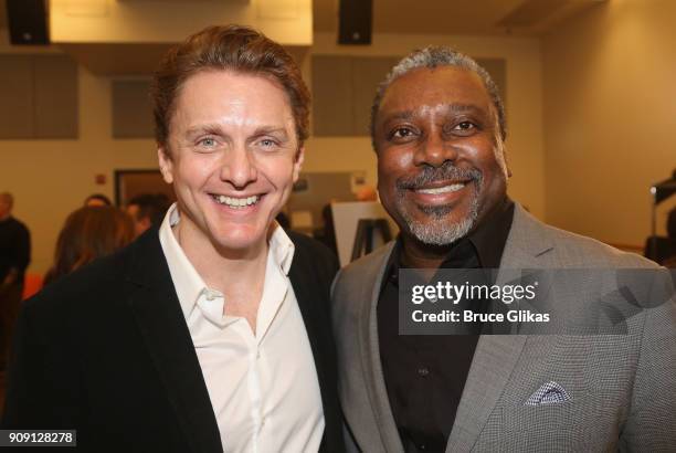 Jason Danieley and Kingsley Leggs pose at a photo call for the new Broadway bound musical based on the hit iconic film "Pretty Woman" at The New 42...