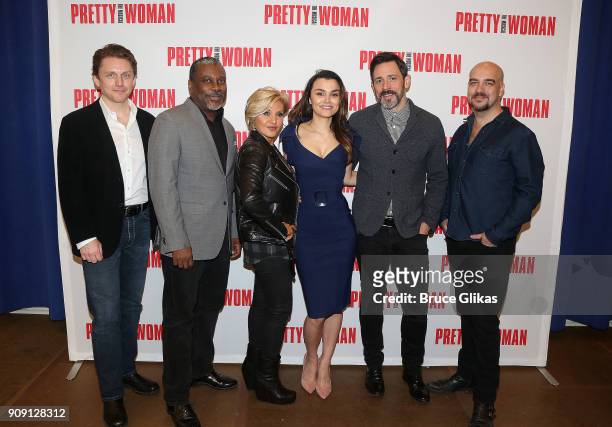 Jason Danieley, Kingsley Leggs, Orfeh, Samantha Barks, Steve Kazee and Eric Anderson pose at a photo call for the new Broadway bound musical based on...