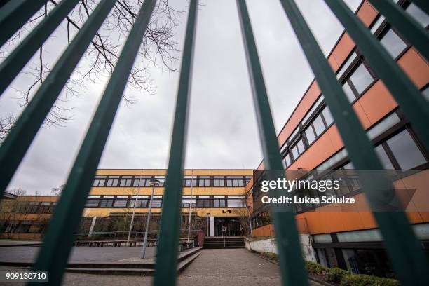 General view of the Kaethe Kollwitz comprehensive school following the stabbing of a pupil on January 23, 2018 in Luenen, Germany. A 15-year-old...