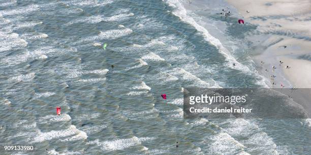 kitesurfer - sankt peter ording stock pictures, royalty-free photos & images