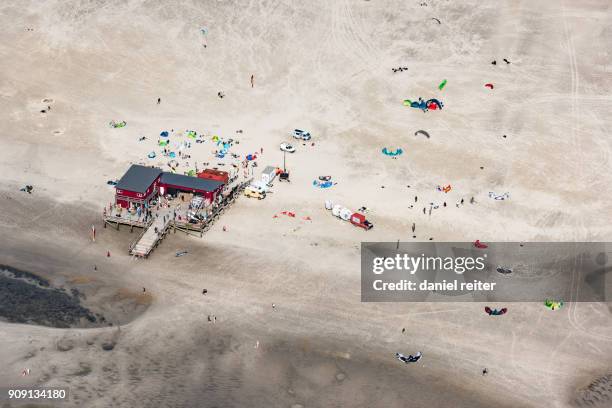 kitesurfer - st peter ording stock pictures, royalty-free photos & images