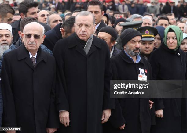 Turkish President Recep Tayyip Erdogan , Speaker of the Grand National Assembly of Turkey Ismail Kahraman , Turkish Minister of Family and Social...