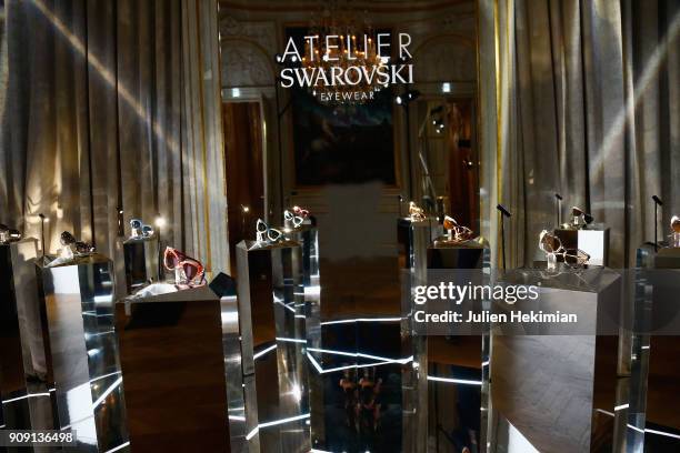 General atmosphere prior to the Atelier Swarovski Eyewear Dinner as part of Paris Fashion Week at Hotel Crillon on January 22, 2018 in Paris, France.