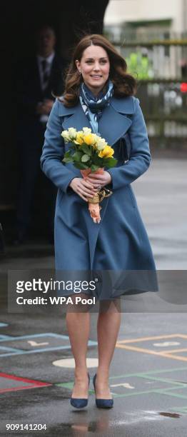 Catherine, Duchess of Cambridge meets children, teachers and other stakeholders as she launches a mental health programme for schools, the latest...