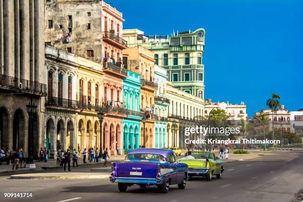 downtown havana city, cuba. - cuba stock pictures, royalty-free photos & images