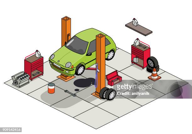 auto repair shop - anilyanik stock illustrations