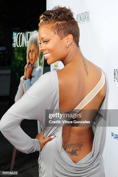 Former America's Next Top Model contestant Eve Marcille arrives at Los Angeles Confidential magazine's annual pre-Emmy party, hosted by Heidi Klum...