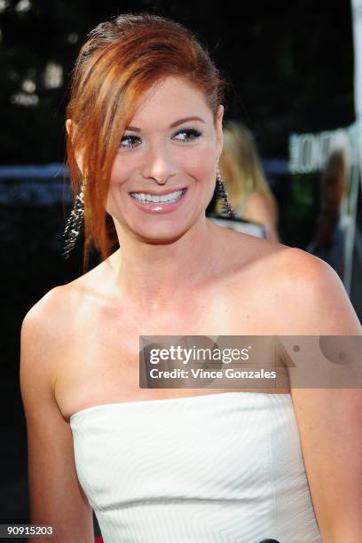 Debra Messing arrives at Los Angeles Confidential magazine's annual pre-Emmy party, hosted by Heidi Klum and Niche Media CEO Jason Binn, held at a...