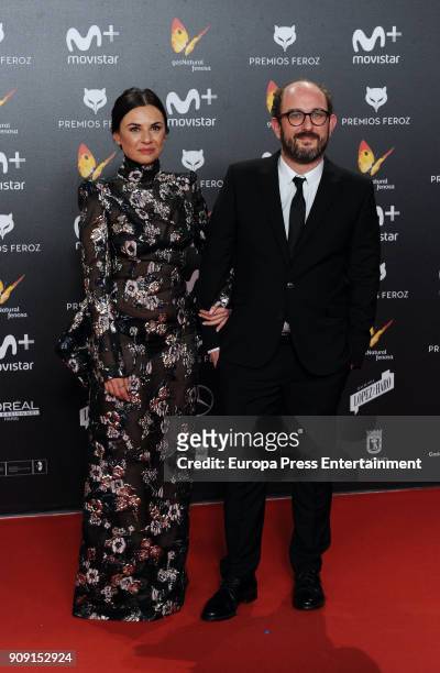 Actress Miren Ibarguren and director Borja Cobeaga attend Feroz Awards 2018 at Magarinos Complex on January 22, 2018 in Madrid, Spain.